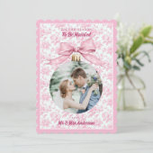 ピンクの別荘のバラの季節に結婚しよう クリスマス 招待状 (スタンド正面)