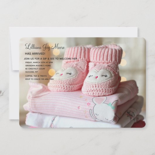 ピンクの利得の一口は招待状を見、 招待状 (正面)