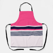 ピンクの制服のストライプ エプロン (正面)