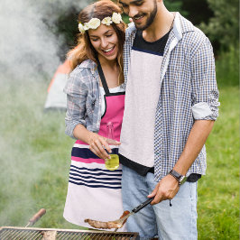 ピンクの制服のストライプ エプロン
