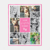 ピンクの前絵を私たちのハートペット記念コラージュ フリースブランケット (正面)