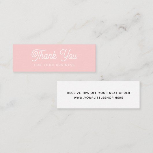 ピンクの割引をありがとうごモダンざいます スキニー名刺 (正面/裏面)