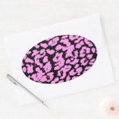 ピンクの動物の斑点 楕円形シール (封筒)