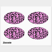 ピンクの動物の斑点 楕円形シール (シート)