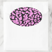 ピンクの動物の斑点 楕円形シール (バッグ)