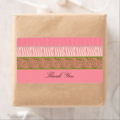 ピンクの動物の毛皮のプリントラベル ラベル (インサイチュ)