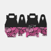 ピンクの動物パターンハートスイーツ16お気に入り フェイバーボックス (折り畳みなし)