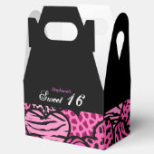 ピンクの動物パターンハートスイーツ16お気に入り フェイバーボックス (オープン)