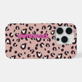 ピンクの動物柄モバイルケース iPhoneケース (裏面横)