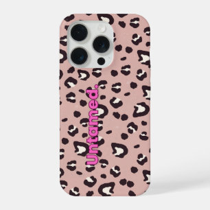 ピンクの動物柄モバイルケース iPhone 15 PROケース
