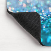 ピンクの勾配の青いティール（緑がかった色）の輝きの粋なグリッター マウスパッド (コーナー)