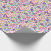 ピンクの包装にプリント紙 ラッピングペーパー (角)