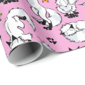 ピンクの包装紙のホッキョクギツネ ラッピングペーパー (ロールコーナー)