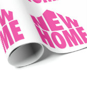 ピンクの包装紙の新しい家 ラッピングペーパー (ロールコーナー)