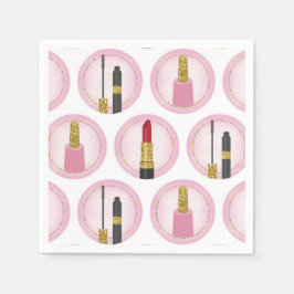 ピンクの化粧の化粧品パターンCosmetology スタンダードカクテルナプキン
