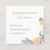 ピンクの化粧品またはフローリエレガントスト スクエア名刺 (裏面)