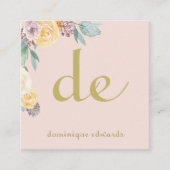 ピンクの化粧品またはフローリエレガントスト スクエア名刺 (正面)