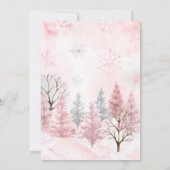 ピンクの北極動物の赤ちゃんシャワー 招待状 (裏面)