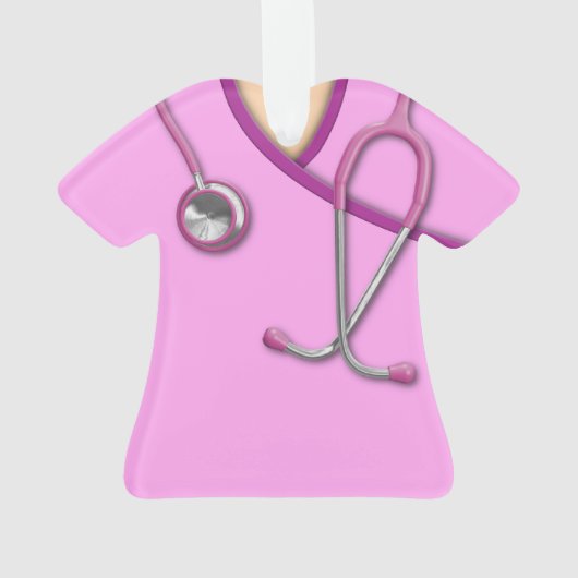 ピンクの医学はごしごし洗います オーナメント (裏面)