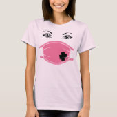 ピンクの医療用マスクグラフィック Tシャツ (正面)