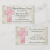 ピンクの十字のキリスト教の宗教名刺2 名刺 (正面/裏面)