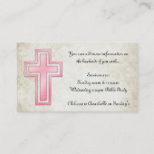 ピンクの十字のキリスト教の宗教名刺2 名刺 (裏面)