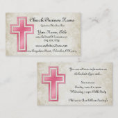 ピンクの十字のキリスト教の宗教名刺 名刺 (正面/裏面)