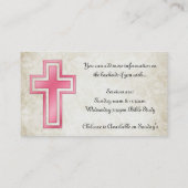 ピンクの十字のキリスト教の宗教名刺 名刺 (裏面)