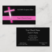 ピンクの十字の名刺 名刺 (正面/裏面)