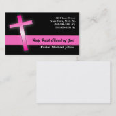 ピンクの十字の名刺 名刺 (正面/裏面)