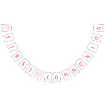 ピンクの十字の最初聖餐の旗