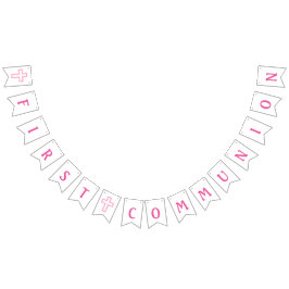 ピンクの十字の最初聖餐の旗 バンティングフラッグ