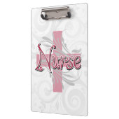 ピンクの十字または渦巻のナース クリップボード (左)