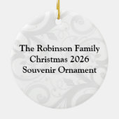 ピンクの十字または渦巻のナース セラミックオーナメント (裏面)