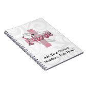 ピンクの十字または渦巻のナース ノートブック (右側)