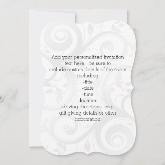 ピンクの十字または渦巻のナース 招待状 (裏面)