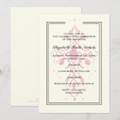 ピンクの十字架 ファーストコミュニオン 洗礼 確認の儀 招待状 (正面/裏面)