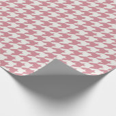 ピンクの千鳥格子のな織物パターン ラッピングペーパー (角)