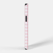 ピンクの千鳥格子模様 モダンで可愛い iPhoneケース (右側面)