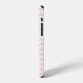 ピンクの千鳥格子模様 モダンで可愛い iPhoneケース (左側面)