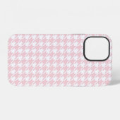ピンクの千鳥格子模様 モダンで可愛い iPhoneケース (裏面横)