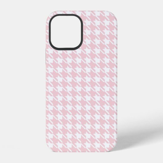 ピンクの千鳥格子模様 モダンで可愛い iPhoneケース (裏面)