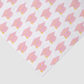 ピンクの卒業キャップと白い背景ギフト 薄葉紙 (詳細)