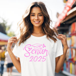 ピンクの卒業クラス シニア卒業式 Tシャツ