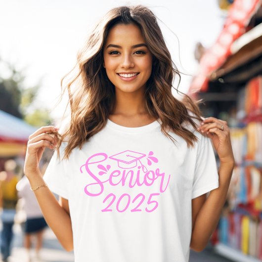 ピンクの卒業クラス シニア卒業式 Tシャツ