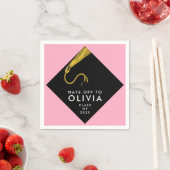 ピンクの卒業パーティー・ナプキン スタンダードカクテルナプキン (インサイチュ)