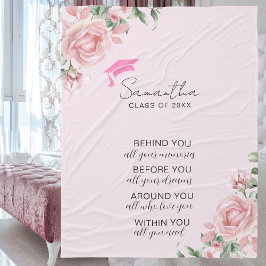 ピンクの卒業ブランケット フリースブランケット