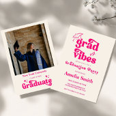 ピンクの卒業ムード 2026年度 ご招待 招待状