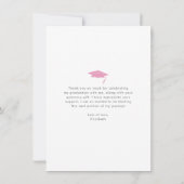 ピンクの卒業写真はっきりしたタイポグラフィシモダンック サンキューカード (裏面)