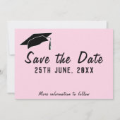 ピンクの卒業写真を保存 案内状 (裏面)